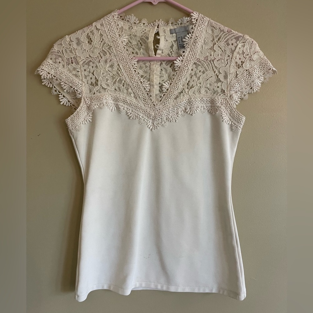 H&M lace top and ribbed shirt